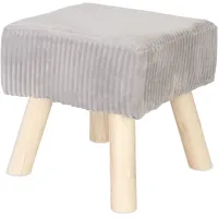 Relaxdays Hocker Cord Baumwolle/Polyester 30 x 30 x 30 cm Hellgrau/Natur