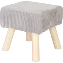 Relaxdays Hocker Cord Baumwolle/Polyester 30 x 30 x 30 cm Hellgrau/Natur
