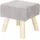Relaxdays Hocker Cord Baumwolle/Polyester 30 x 30 x 30 cm Hellgrau/Natur