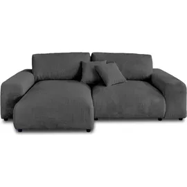 best mobilier Lisa Design Garance ecksofa beidseitig montierbar - 4-sitzer aus cord – dunkelgrau
