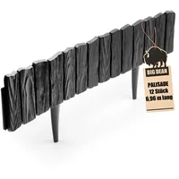 BigDean Rasenkante Kunststoff Beeteinfassung 6,96m lang 13cm hoch ANTHRAZIT