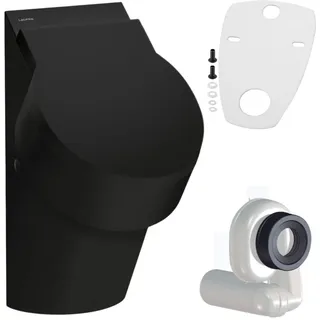 Laufen Urinal VAL schwarz spülrandlos mit Deckel Komplettset