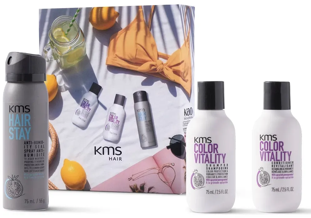 KMS Colorvitality Sommer Set - Shampoo 75 ml + Conditioner 75 ml + Hairstay Anti-Humidity Seal 75 ml