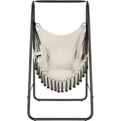 TECTAKE Hängesessel Alison, Boho-Style, Belastbarkeit 160kg  1