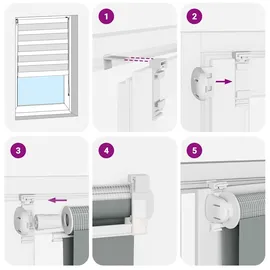 vidaXL Doppelrollo, Dunkelgrau 45x230 cm Stoffbreite 40,9 cm Polyester