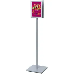 SHOWDOWN Displays Showdown Infoständer Design Standard - DIN A4 - Doppelseitig - Aluminium / Stahl - Silber