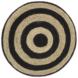 vidaXL Handgefertigter Sitzpuff Schwarz 45 x 30 cm Jute
