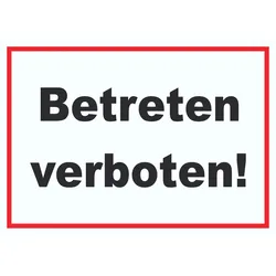 Betreten verboten Schild A4 (210x297mm)