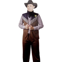 Savahe Cowboy Kostüm Herren/Karneval Fasching Weste Hose Halstuch Verkleidung (L(52/54))