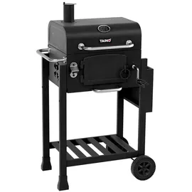 TAINO HERO Smoker klein BBQ Grillwagen Holzkohle-Grill Grillkamin Standgrill Räucherofen Grillrost