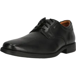 Schnürschuh CLARKS "Tilden", Herren, Gr. 41, schwarz, Leder, casual, Schuhe, im klassischen Design mit innovativer Technologie
