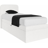 Westfalia Schlafkomfort Boxspringbett, wahlweise mit Bettkasten und 2 Matratzenqualitäten, weiß , 47680551-0 Kunstleder mit Bettkasten-Öffnung links-Kaltschaum-Topper,
