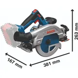Bosch GKS 18V-57-2 GX Professional Akku Kreissäge 18 V 165 mm Brushless + 2x Akku 5,0 Ah + Ladegerät + L-Boxx