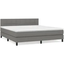 vidaXL Boxspringbett mit Matratze Dunkelgrau 180x200 cm Stoff