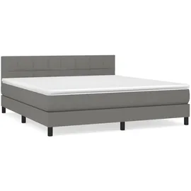 vidaXL Boxspringbett mit Matratze Dunkelgrau 180x200 cm Stoff