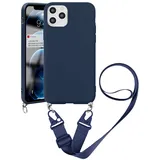 Yoedge Handykette Kompatibel mit Apple iPhone XR Hülle mit Kordel Umhängenhülle Smartphone Necklace Hülle mit Band 6,1", Blau Silikon Handy Schutzhülle TPU Bumper Cover mit Kette abnehmbar