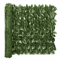 vidaXL Balkon-Sichtschutz mit Dunkelgrünen Blättern 300x75 cm