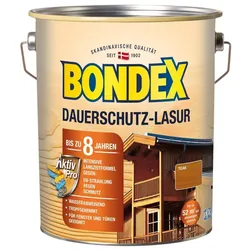 BONDEX Dauerschutz-Lasur Außen, Holzfarbe, wetterschutz, 4 l, Teak