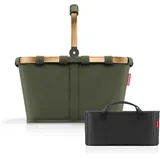 reisenthel Carrybag Forest Gold + Organizer Black - Funktionaler Taschen-Organizer: Für noch mehr Ordnung in Ihrer reisenthel Einkaufskorb