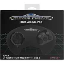 retro-bit BIG6 Controller schwarz SEGA Mega Drive