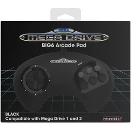retro-bit BIG6 Controller schwarz SEGA Mega Drive