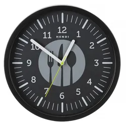 Hendi Wanduhr schwarz  ø356mm Designer Uhr