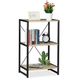 Relaxdays Beistellregal braun, schwarz 50,0 x 35,0 x 80,0 cm