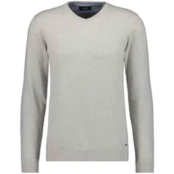 V-Ausschnitt-Pullover RAGMAN, Herren, Gr. 58, grau (hellgrau), 95% Baumwolle 5% Cashmere, casual, V-Ausschnitt, Langarm, Pullover