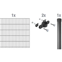 GAH Alberts Alberts 632922 Einstab-Gittermatten-Anbauset Typ 8/6/4 anthrazit 750 mm Länge 2 m