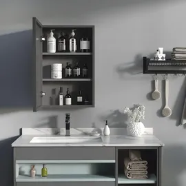 kleankin Spiegelschrank 40 cm schwarz
