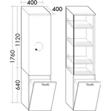 Burgbad Hochschr.Sys30 PG4 Sana 1760x400x400 Lichtgrau Hochglanz, HSZO040LF3363 HSZO040LF3363