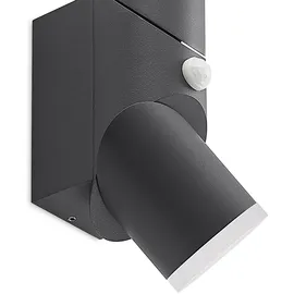 LINDBY Außenwandleuchte Aluminium 10,6 cm x 6,5 cm x 22,0 cm mit Bewegungsmelder schwarz