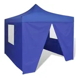 vidaXL Faltzelt 3 x 3 m inkl. 4 Seitenteile Blau