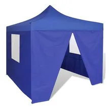 vidaXL Faltzelt 3 x 3 m inkl. 4 Seitenteile Blau