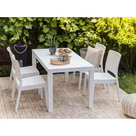 Beliani Gartentisch Weiß Fossano