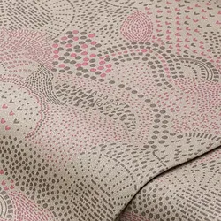 Beschichtetes Baumwollgewebe "Grafik", braun/rosa