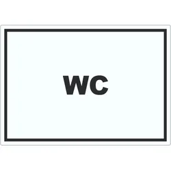 WC Aufkleber mit Text Toilette Klo waagerecht A5 (148x210mm)