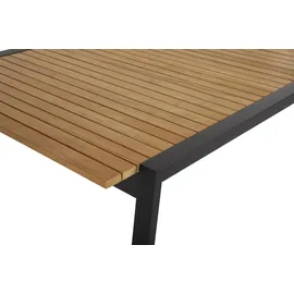 Brafab Gartenesstisch Naos aus Teak und Edelstahl, modern, ausziehbar 220-320 cm, schwarz natur
