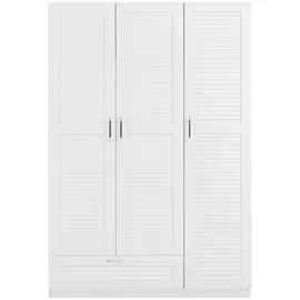 [en.casa] Kleiderschrank Finning 176x120x52 cm 1 Schublade Weiß
