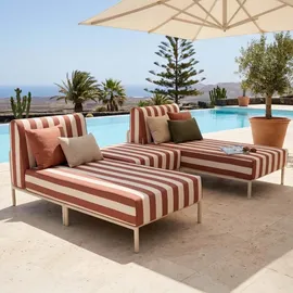 Oviala Modulares niedriges Gartenmöbel-Set Loungesofa rot