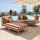 Oviala Modulares niedriges Gartenmöbel-Set Loungesofa rot