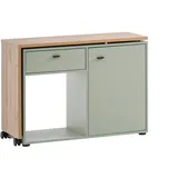 MÖBELPARTNER PROREGAL Schreibtisch mit Drehbarer Arbeitsplatte Monkey HxBxT 75 x 105 x 39 cm 1 Schublade & 1 Aktenschrank mit 2 Fächern Eiche & Pistazie