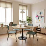 Oviala Runder Esstisch für 4 Personen, T100 cm, helles Holz