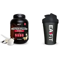 Pure Whey Vanille 750 g + Schwarzer transparenter Shaker – Hochwertiges Whey Protein Pulver für Muskelaufbau, Regeneration & Protein Shakes – Fitness Set für Sport & Training - EAFIT