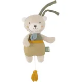 Fehn Mini-Spieluhr Bär fehnNATUR - Kuscheltier & Einschlafhilfe aus Baumwolle aus biologischem Anbau - Melodie Schuberts Wiegenlied - Spielzeug für Unterwegs und Zuhause - für Babys und Kleinkinder