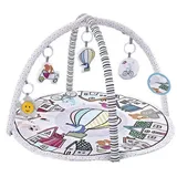 Chipolino Spielbogen Tiere, Musikfunktion, 5 Hängespielzeuge, Krabbeldecke weiß