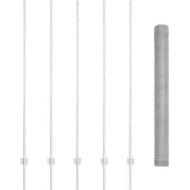 vidaXL Zaun mit Pfosten 1,5 x 10 m Silber/Stahl