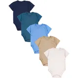 TupTam Baby Jungen Kurzarm Wickelbody 5er Set Jungen, Gr. 80 N-Gr, blau Beige hellbeige petrolgrün jeansblau dunkelblau), Obermaterial: 100% Baumwolle CO., Bodys