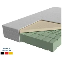 AM Qualitätsmatratzen 7 Zonen Latex Matratze 120x200 H3 - Made in Germany - Oeko TEX zertifizierte Naturlatex Matratze 120x200-23 cm Hoch - Hybridmatratze mit 4cm Latexauflage