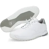 Puma PROADAPT ALPHACAT Leather Golfschuh, White Silver, 41 EU